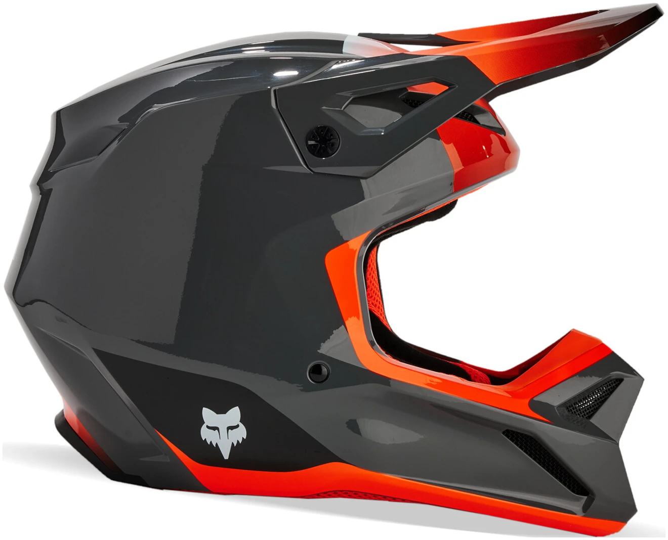 Fox V1 Ballast grau orange Motocross Helm