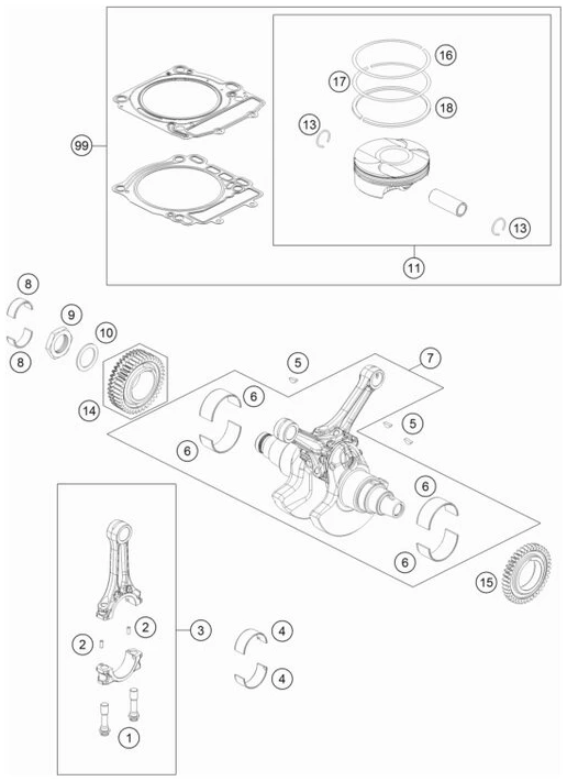 KTM Pleuellagerschale blau 612300151102